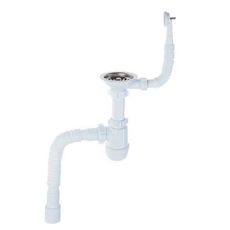 Siphon for sipi "Ani Plast" Grot A0142SA15, 3 1/2 "x40 mm, round overflows, corrugation 40x40/50 mm