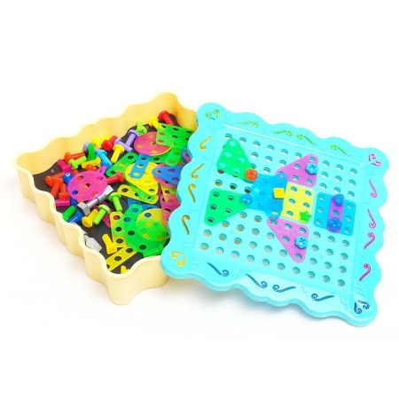 Designer spiral mosaic "Constructs", with an electric screwdriver and backlight, 200 parts-10