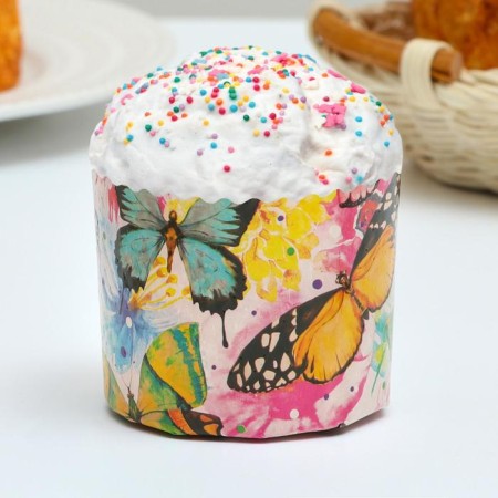 Paper form for cake "Color butterflies", 70 × 60 mm