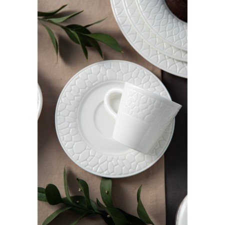 Coffee steam porcelain Magistro Rodos, 2 items: a cup 100 ml, a saucer d = 15 cm, white color-6