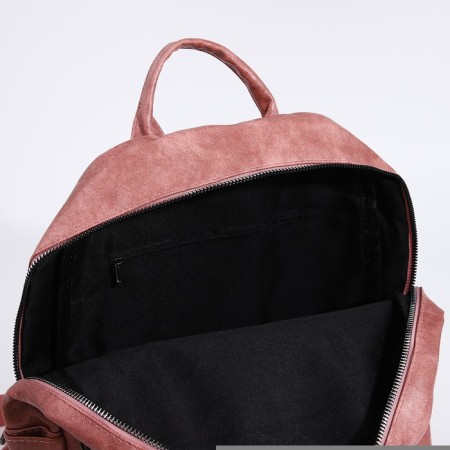 Women's backpack made of artificial leather with lightning, 2 pockets, pink color-5