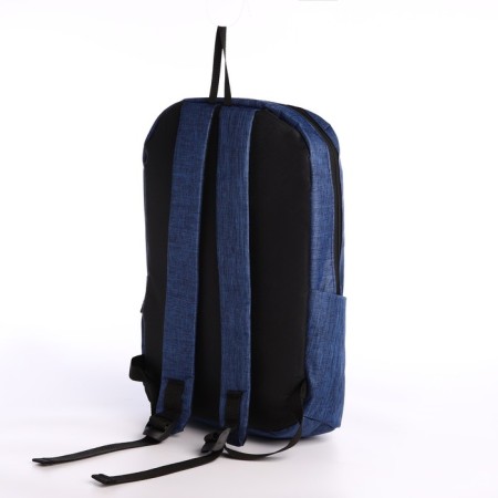 Youth backpack on a zipper, waterproof, 3 outer pockets, blue color-3