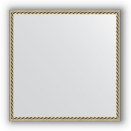 Mirror in the baguette frame - twisted silver 28 mm, 68 x 68 cm, EvoForm