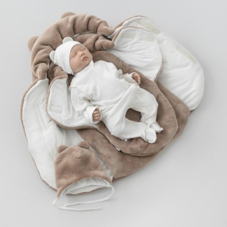 Set for discharge Winter Kinderlitto "Fluffy Bear", 5 items, height 56-62 cm, cappuccino color-7