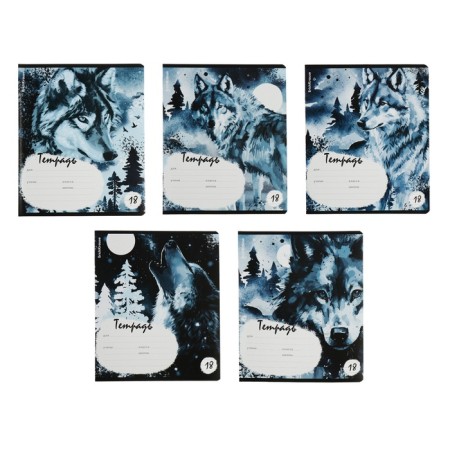 A notebook of 18 sheets in the Erichkrause Timber Wolf line, covered Cardboard, OFSET block, 5V, mix