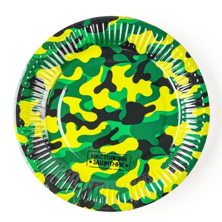 A set of paper utensils "Military", 12 glasses, 12 plates-6