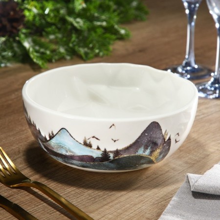 Ceramic Gory salad, 16.5 x 7 cm, 800 ml, white color-1