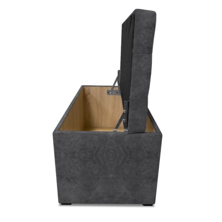 Puff with a lid and weighting, 800 × 400 × 420 mm, Dakota velor, Grafit color-6
