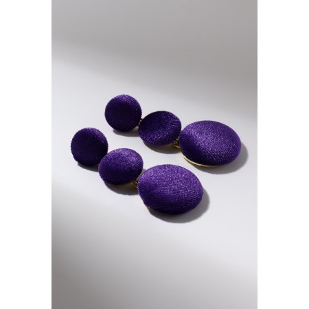 Earrings Assorted "Libero" three discs, purple color in gold-5