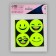 Reflective stickers "smiles", d = 5 cm, 4 pcs on the sheet, yellow color