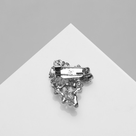 Brooch "Grapes" mini, white color in silver-1