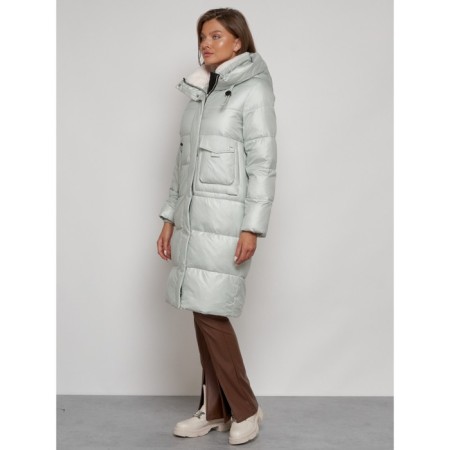 Coat insulated winter female, size 40, color light green-1