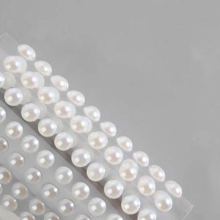 Pearls self -adhesive, d = 6 mm, 100 pcs on the sheet, white color-1