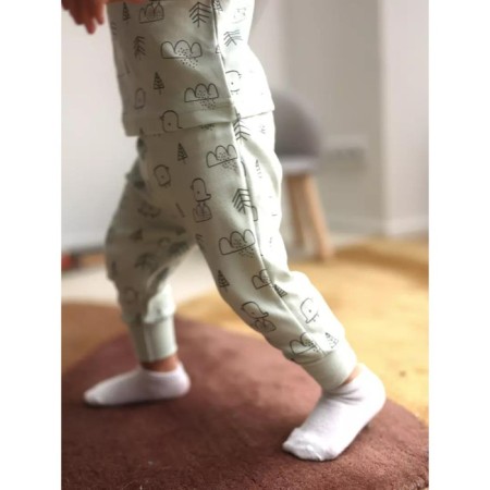A set of children's pants MOWBABY BIRDS, height 68 cm, blue color, 3 pcs-16