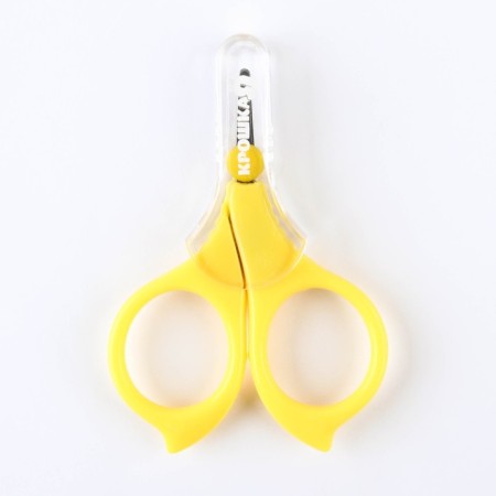 Scissors children's, manicure, with a cap, yellow color