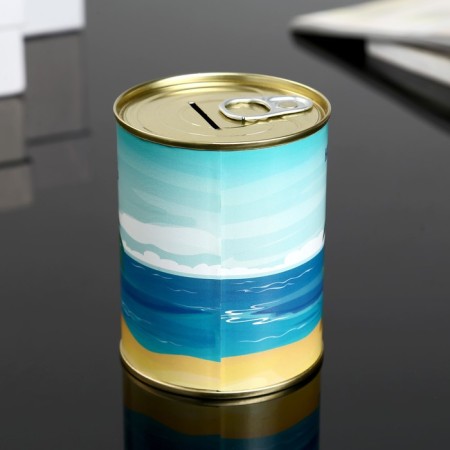 Pigger Bank Metal "Food for Vacation by the Sea" 7.3x9.5 cm-3