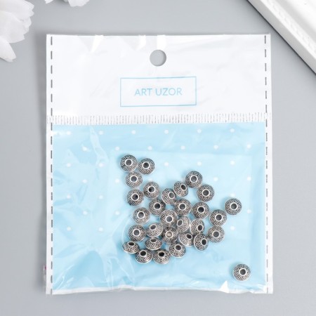 Beads Metal for creativity "micro" silver set 30 pcs 0.37x0.6x0.6 cm-2