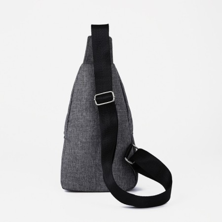 Male sling bag from textiles, gray color-4