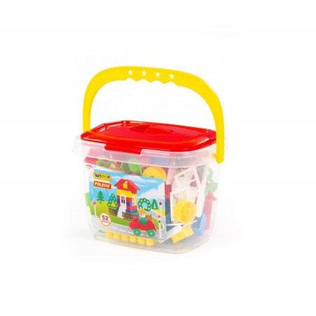 Designer "Builder" in the bucket, 52 elements
