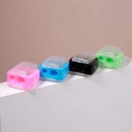 Cosmetic sharpener, with a lid, double, mix color-7