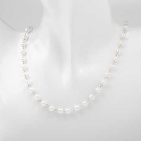 Beads with pearls "Olympia" trio, color gold, 45cm-6