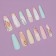 Follow nails "Abstraction", 12 pcs, with adhesive plates, ballerina form, multi -colored