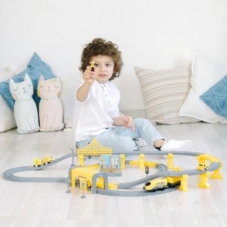 Railway for children "Construction venue", 92 items, on batteries with sound-6