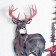 Panel Interior Metal "White -tailed deer in the forest" 26x28.2 cm