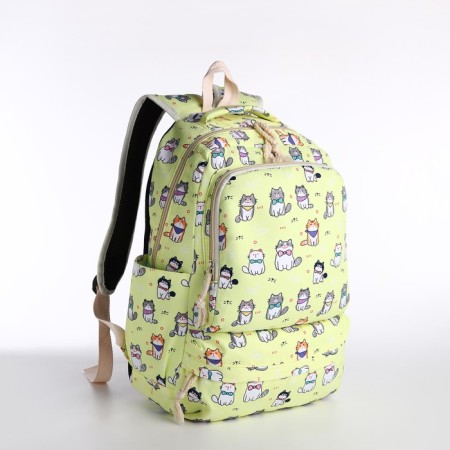 A backpack with a zipper, bag, cosmetic bag, yellow color