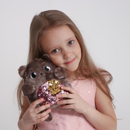 Soft toy "Kita Sonya", with sequins, 16 cm x 8 cm x 17 cm-1