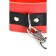 Collar Toyfa Theater, red-black, leather, with a leash, 44 cm