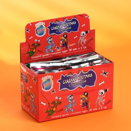 Caramel with sour powder "Sweet Bone", 6 g