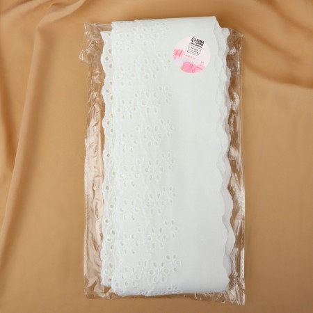 Lace embroidery, 75 mm × 13 ± 1 m, white color-2