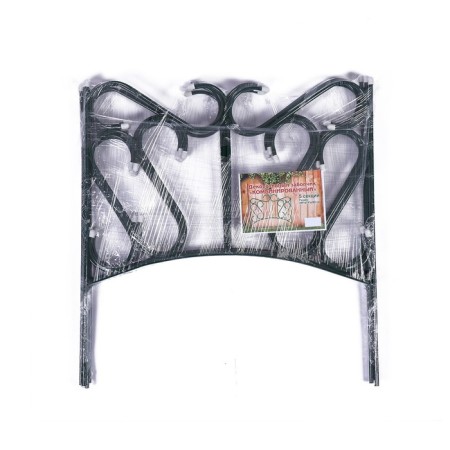Decorative fence, 80 × 380 cm, 5 sections, metal, green, "combined"-10