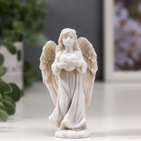 Souvenir Polystone "Guardian Angel with Heart" 9x5x2.5 cm