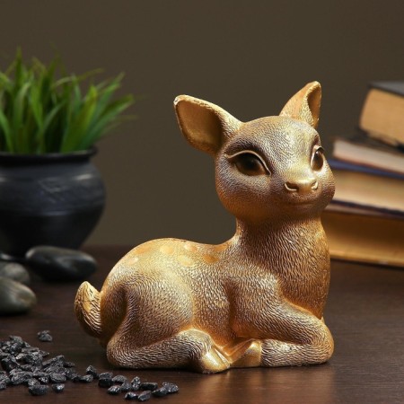 New Year's piggy bank "deer" gold 17x10x18cm-9