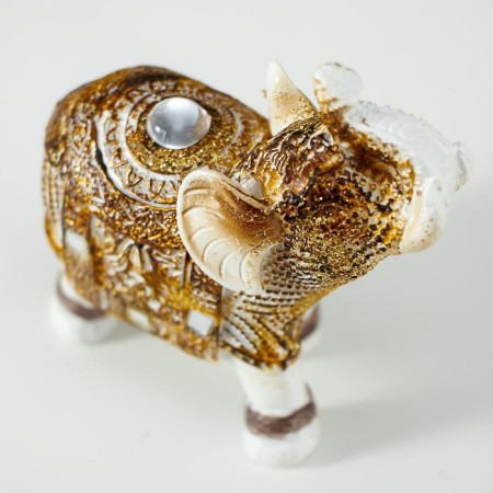 Polystone souvenir "White Elephant with a Popone from the Arab carpet" mix 7.8x7.5x3.2 cm-6