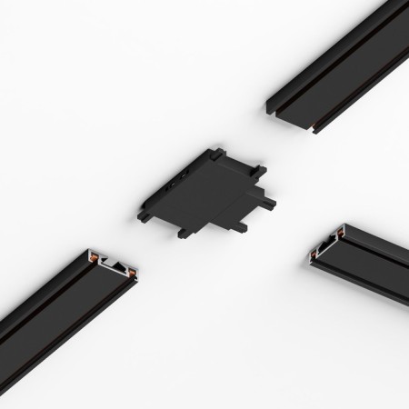 Four -sided connector for the Elektrostandard, Flat Magnetic overhead busbar, 6x26x26 mm, black color black-4