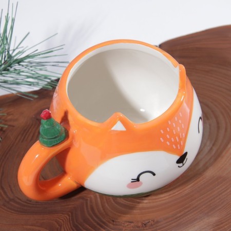 New Year! New Year's ceramic mug "Happiness in tangerines", 400 ml-4