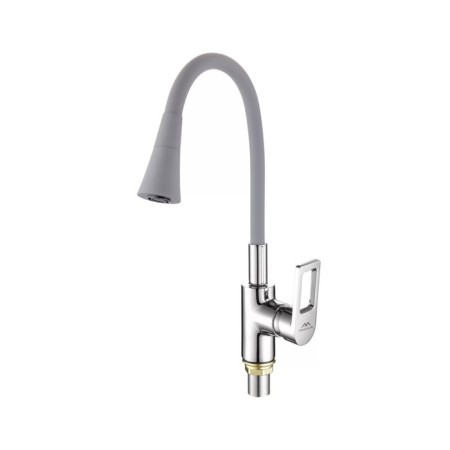 Fashun A4253+B17 kitchen mixer, single -leaf, flexible spout, brass, gray