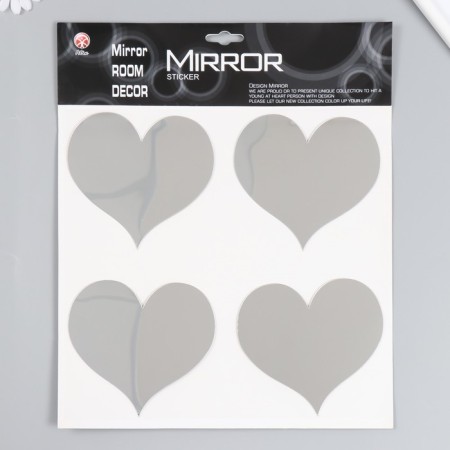 Interior mirror sticker "hearts" 38x31 cm