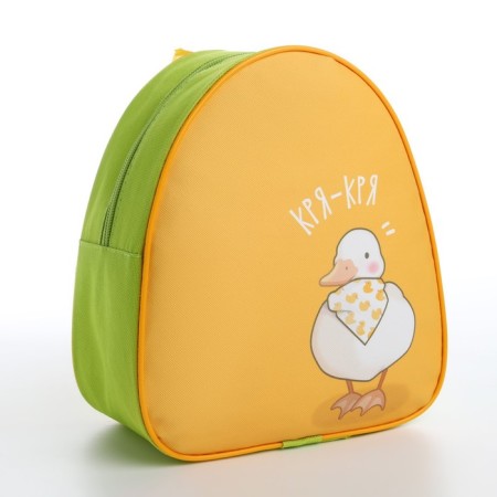 Baby backpack for the girl "Duck", 23x20.5 cm, lightning department, green color-1