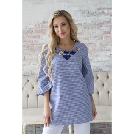 Female blouse, size 48, blue color-1