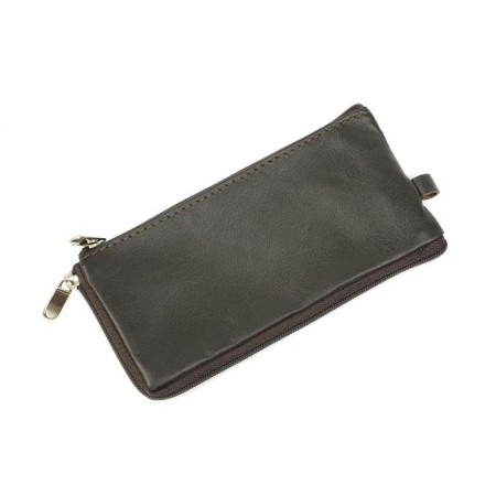 Key of zipper, length 14.5 cm, brown color