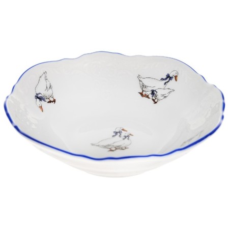 Round bernadotte salad, decor "Geese", 13 cm-1