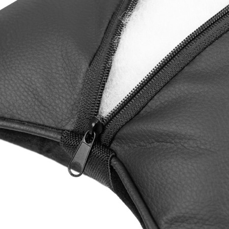 A car bone pillow, on the headrest, 27 × 17 cm, velor, black with a line-3