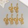 Decor "Golden Snake" Foam Glitter, 7 cm (set 6 pcs)