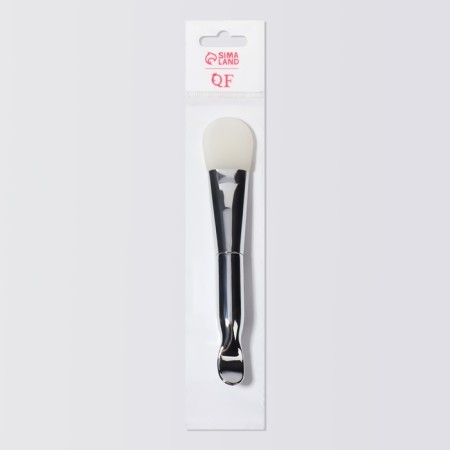 Silver masks brush, silicone, with a spatula, 14 (+/- 1) cm, silver/white color-7