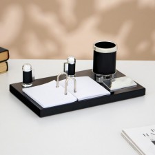 Table set 4V1 with a business card holder, black tree
