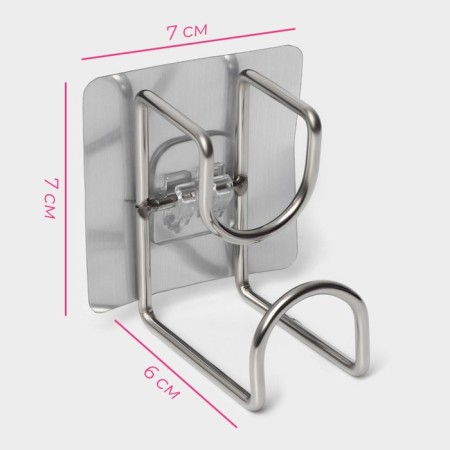 Universal holder on Velcro, 7 × 6 × 7 cm, chromium color-3